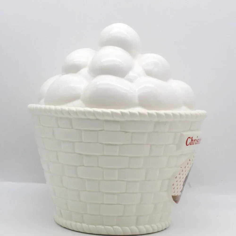 House of Lloyd Cookie Jar Christmas Is Homemade Ceramic Egg Basket Vintage 1989